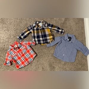 Set of 3, 6-9 months, baby boy button-up shirts